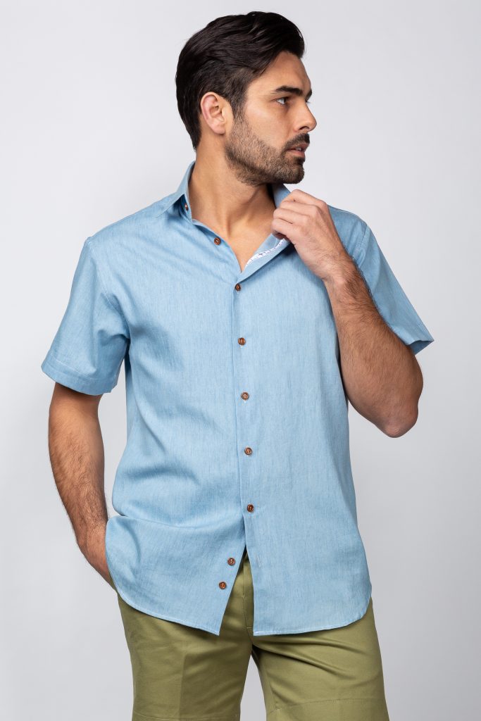 Chambray short sleeve shirt – MR. CUFF